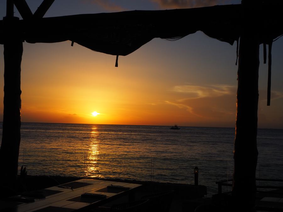 Sunset under the palapa